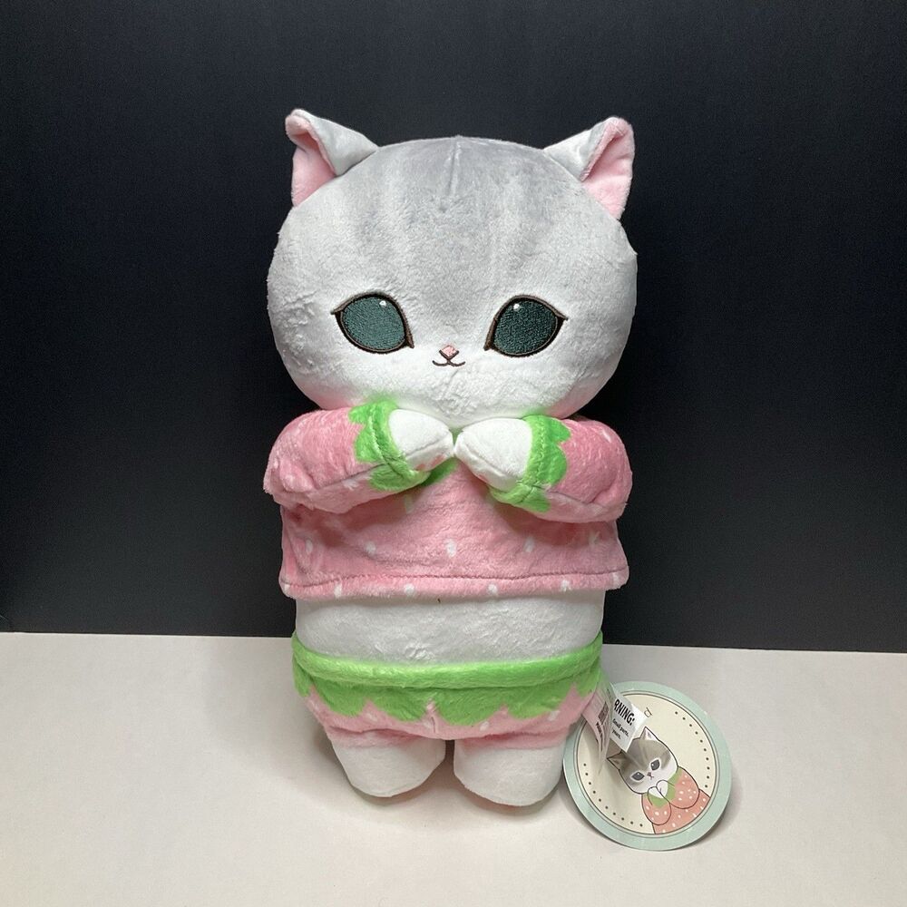 Mofusand Strawberry Pajama Meow Big Blue 11.8" Plush New NWT US Seller